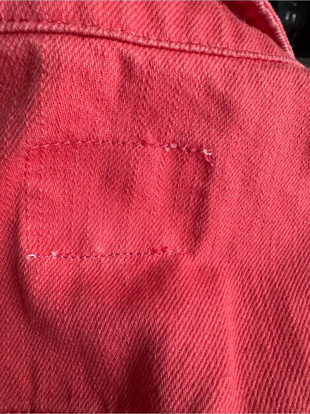 Old Navy Coral-Red Denim Jacket - Picture 6 of 7